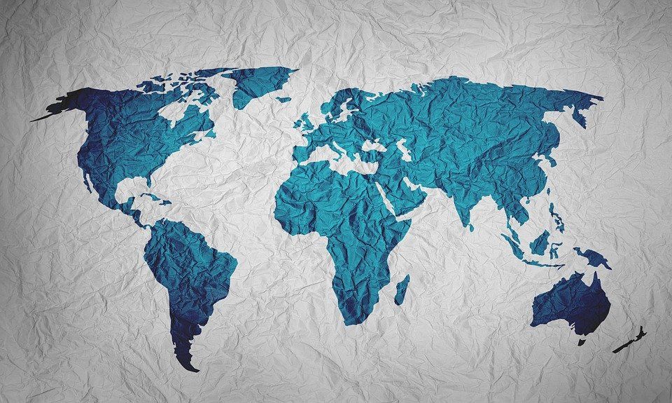 世界地图, 背景, 纸, 颜色, 蓝色的, 地球, 世界地图, 世界地图