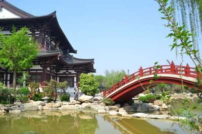 河 桥 中国 建筑 湖 风景 秋天 美丽 中国风 古老的
