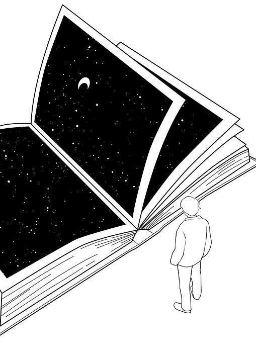 想象力 创造力 插画师 绘画 黑和白 读 智慧 书 知识 小说