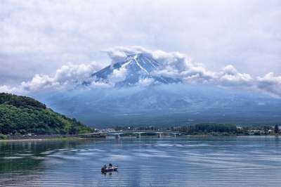 日本 山 湖 富士山 天空 自然 云 水 景观 亚洲 地标