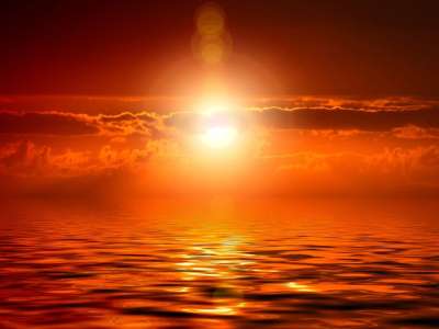 日落 海 地平线 海洋 海景 太阳 天空 云 暮 黄昏 成色