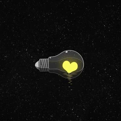 灯泡 心 宇宙 星星 繁星点点 空间 星系 黑暗的 光 爱