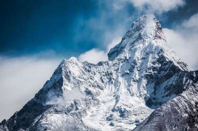 阿玛达布拉姆 雪 山 顶峰 首脑 雪山 喜马拉雅山 尼泊尔 冬天