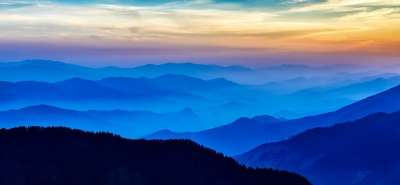 尼泊尔 日出 山 多山 山地景观 山脉 地平线 高地 全景