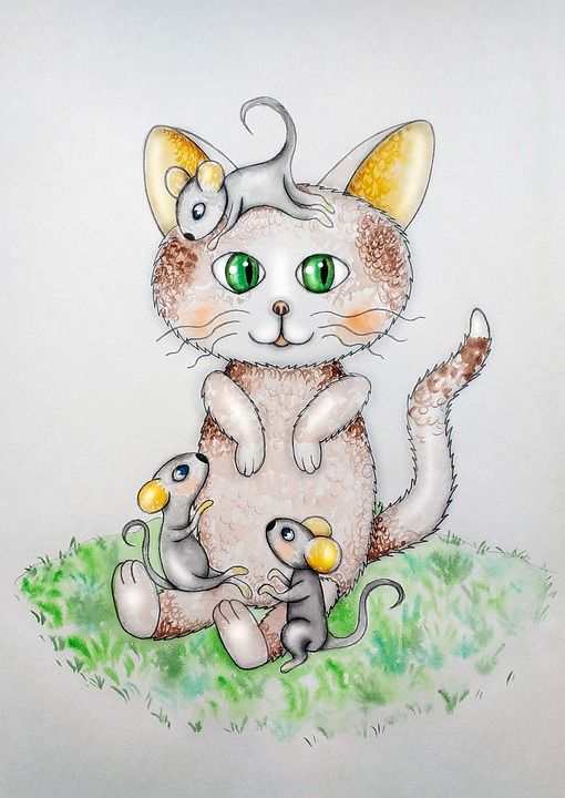 猫 鼠 儿童是童话故事 童话故事 儿童 为孩子 儿童插画 诗