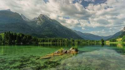 米 湖 山 自然 风景 高山 反射 水 树木 森林 山脉