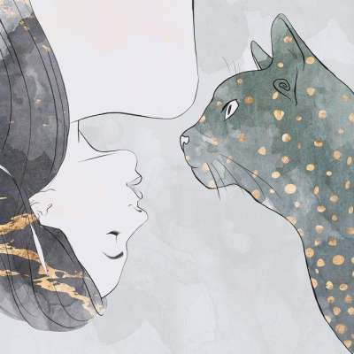 女士 猫 宠物 女孩 动物 吸引人的 艺术 猫 猫 猫 猫