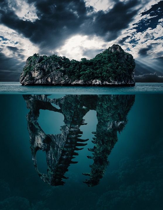 手机壁纸 神秘 岛 恐龙 颅骨 秘密 海 海洋 怪物 隐 梦