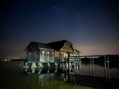 棚屋 星星 星轨 星夜 夜间摄影 星空 小屋 舱 木房子 夜晚