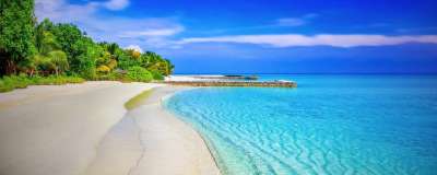 海滩 海 全景 蓝色的大海 蓝色的海洋 地平线 海景 热带