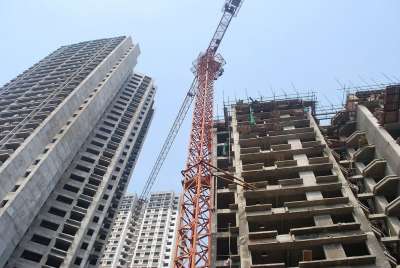 起重机 建筑物 建造 结构体 城市的 城市 商业的 高楼 构造