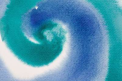 水彩 作画 背景 颜色 湿对湿 迷路 绿松石 蓝色的 绘 图片