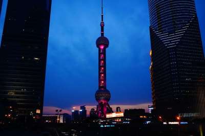 傍晚 上海 城市 高楼大厦 日落 晚上 中国 高楼大厦 高楼大厦