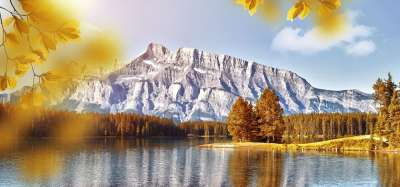 景观 性质 湖 山 天空 水 秋季 秋 全景 秋季 秋 秋