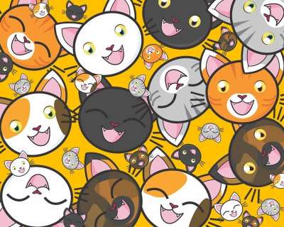 猫 可爱的 基蒂 小猫 猫科动物 橙色的 黄色 背景 白色猫咪