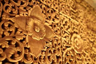 金子 花的 古董 艺术 特写 工艺 装饰 设计 华丽的 图案