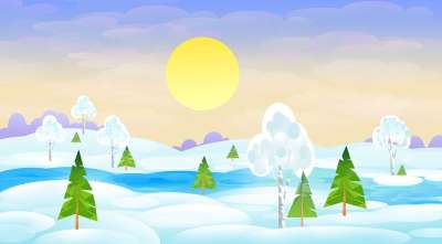 圣诞节 插图 冬天 景观 自然 冬季 雪 插画师 天空 寒冷的