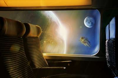 宇宙 火车 太阳 地球 运输 返回 旅行 天空 机车 铁路