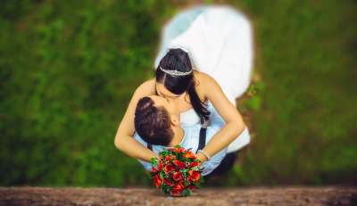 婚礼 夫妻 接吻 拥抱 一起 幸福 快乐的 爱 恋人 女士