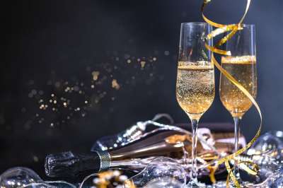 葡萄酒 眼镜 吐司 假期 庆典 年 金子 问候 装饰 前夕