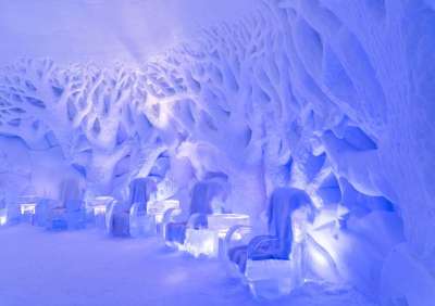 挪威 希尔科内斯 Snowhotel 酒吧 休息室 冰雕 旅游景点