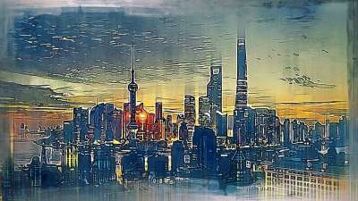 城市 地铁杆 建筑物 结构 摩天大楼 天际线 城市的 塔 市中心