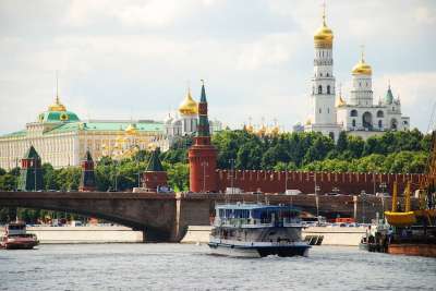 莫斯科 克里姆林宫 河 导航 Kremlevskaya 路堤 圆顶