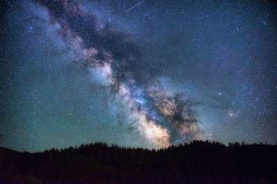 天文学 星座 黑暗的 夏时制 勘探 森林 星系 景观 光 行星