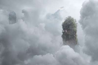 漂浮的岛屿 云 树木 悬崖 云海 梦 幻想 超现实的 景观 云