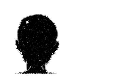 颈背 头 孩子 宇宙 绘画 卡通片 黑和白 头 孩子 孩子