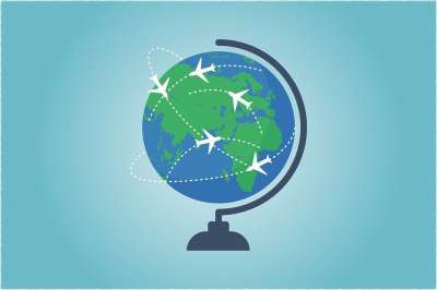 地球 世界 地图 旅行 发送 运输 连接性 旅游 横幅 地标