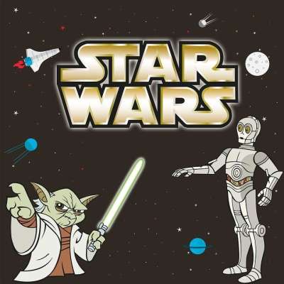 机器人 C3Po 尤达大师 剑 光剑 行星 飞船 星星 卫星