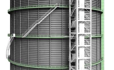 气量计 奥伯豪森 建造 结构 正面 楼梯 筒仓 现代的 博物馆