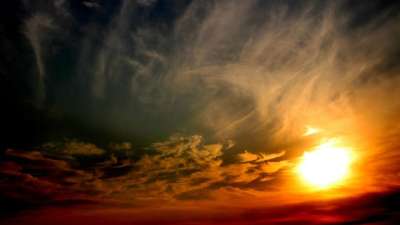 日落 天空 云 太阳 气氛 大气 卷云 黄昏 暮 成色 云景