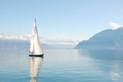 湖 船 水 帆船 景观 山 日内瓦 假期 休息 恢复 大气的