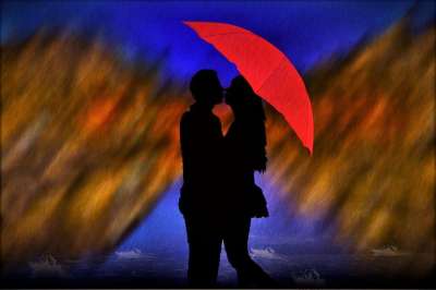 雨 恋人 男人 女士 很少 爱 作为情侣 团结 恋爱 一对