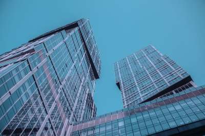 莫斯科市 摩天大楼 蓝色的 多层建筑 深蓝色的天空 天空 窗口