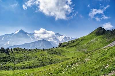 山 阿尔卑斯山 丘陵 谷 瑞士 天空 云 景观 山 山 山