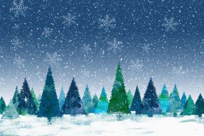 圣诞节 冬天 森林 雪 圣诞节的时候 背景 雪花 画画 抽象