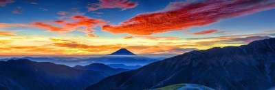 富士山 火山 日本 早晨的光芒 景观 日落 暮 山 蓝色风景