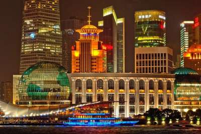 建筑物 点亮 城市 城市的灯光 海滨 摩天大楼 天际线 城市景观