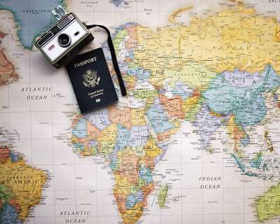 护照 地图 世界 旅行 旅游 假期 规划 相机 地图 旅游