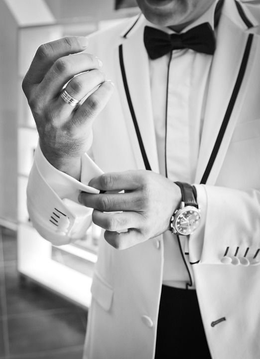 婚礼, 袖扣, 马夫, 领结, 燕尾服, 套装, 优雅, 时尚, 男性, 男人
