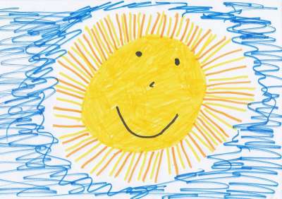 太阳 儿童绘画 图片 画画 作画 儿童图片 幼儿园 毡笔 毡笔画