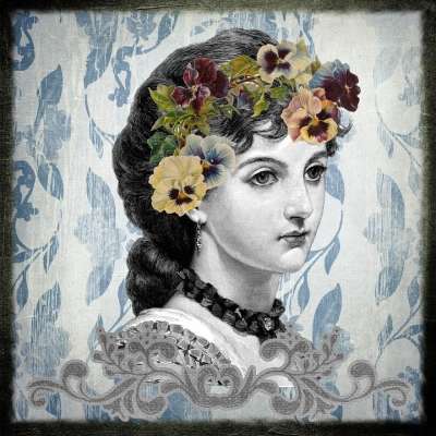 优质的 女士 画画 背景 艺术 大学 数字艺术 花 头发