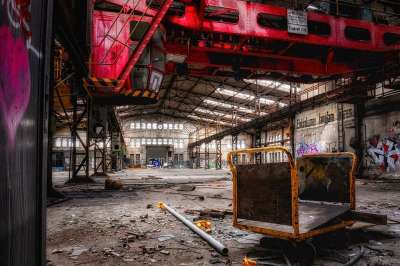 工厂 大厅 起重机 室内起重机 厂区建设 Pforphoto 仓库