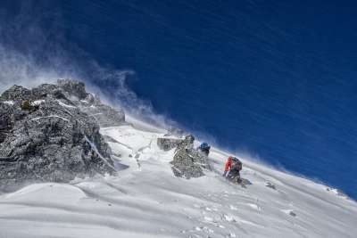 登山 冬天 人们 山 零下温度 风 雪 顶峰 极端 5龙峰