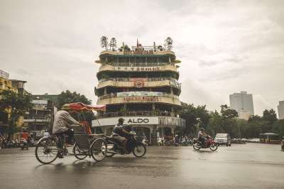 街道 河内 越南 亚洲 城市 建造 结构 传统的 人们 运输