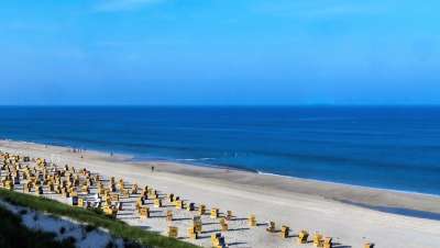 海 海滩 北海 岛上的叙尔特 夏天 现的沙滩 蓝色的大海 天堂
