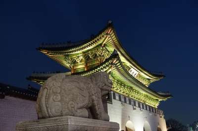 光化门 夜景 世宗路 历史地标 韩国 汉城